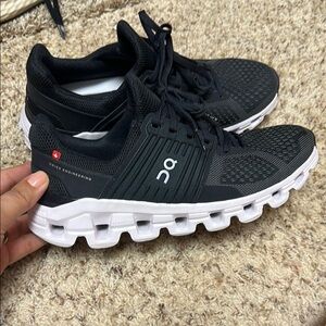 On Running Black and White CloudTec Athletic Shoes